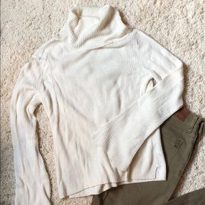 Madewell | Bellsleeve Ribbed Turtleneck | Ivory, S